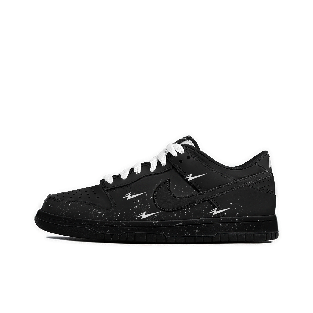 Nike Dunk Ninth Space, Amber Anti Slip Wear Resistant Low Top Skateboard Shoes Unisex Black White