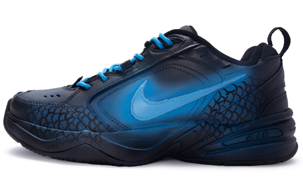 Nike Air Monarch 4 811 Manufacture Aquaman Low-Top Chunky Sneakers Unisex Black Blue