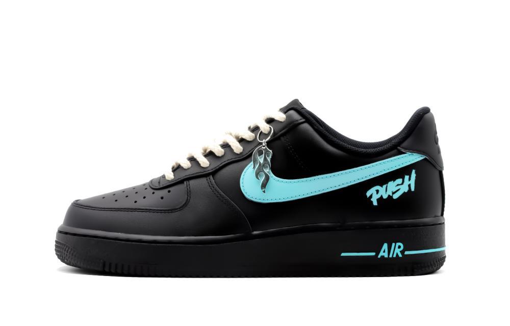 Nike Air Force 1 Skateboard Shoes Women's Low Top Black/Blue