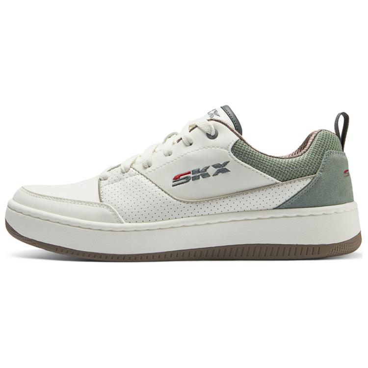 Skechers Cushioned Slip Resistant Low Top Casual Shoes Men's White Cyan