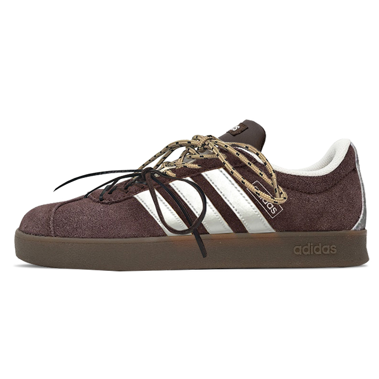 Adidas VL COURT 2.0 Abrasion Resistant Low Top Skateboard Shoes Unisex Dark Brown