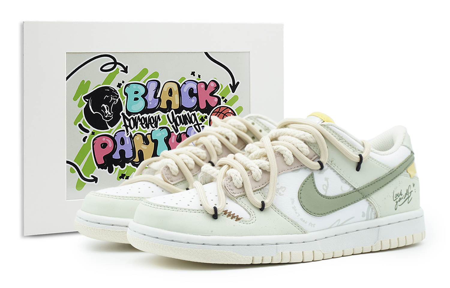 Nike Dunk Low top Skateboard Shoes GS Green White