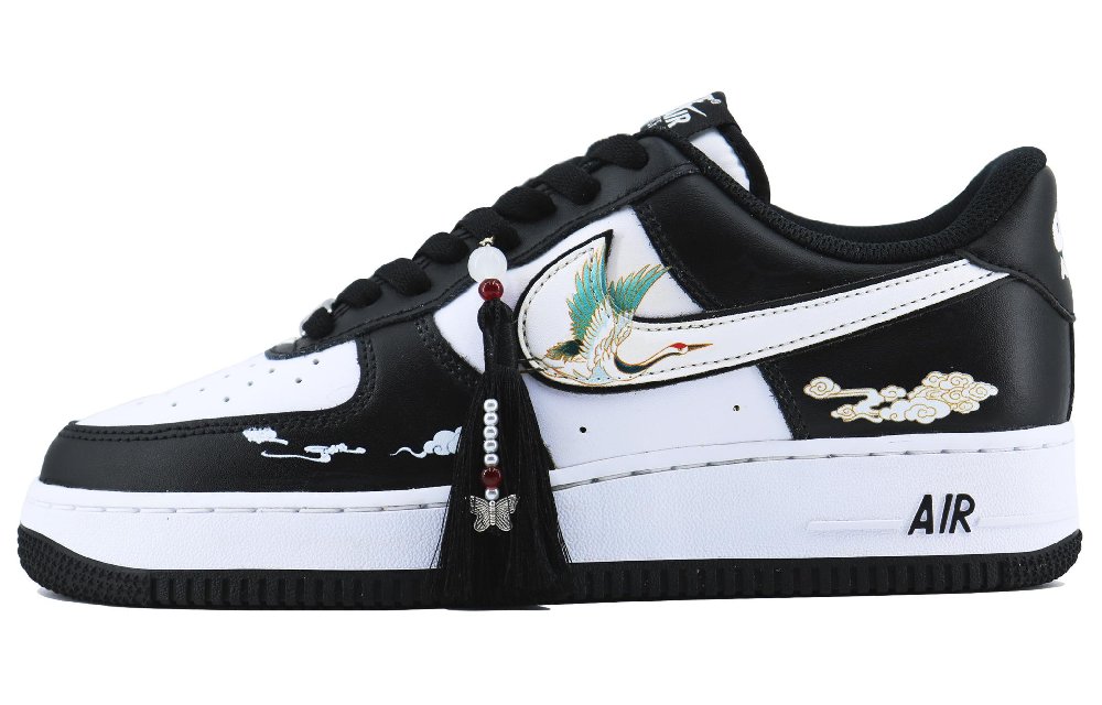 Nike Air Force 1 Crane Call Nine Sands SDS Low-Top Skateboard Shoes Unisex Black White