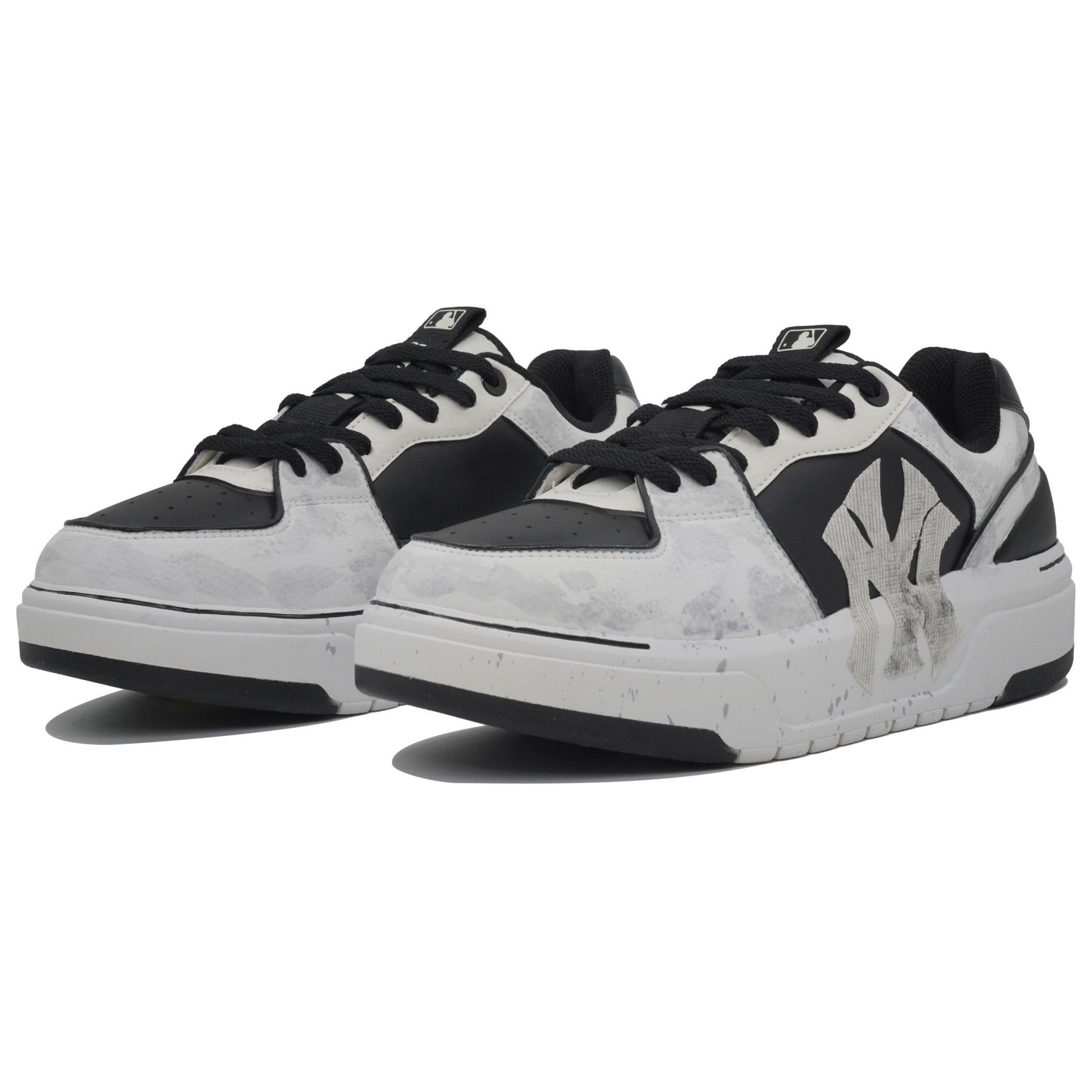 MLB Chunky Liner Kaleidoscope Misty Smoke Anti Slip Wear Resistant Low Top Skateboard Shoes Unisex Black Gray