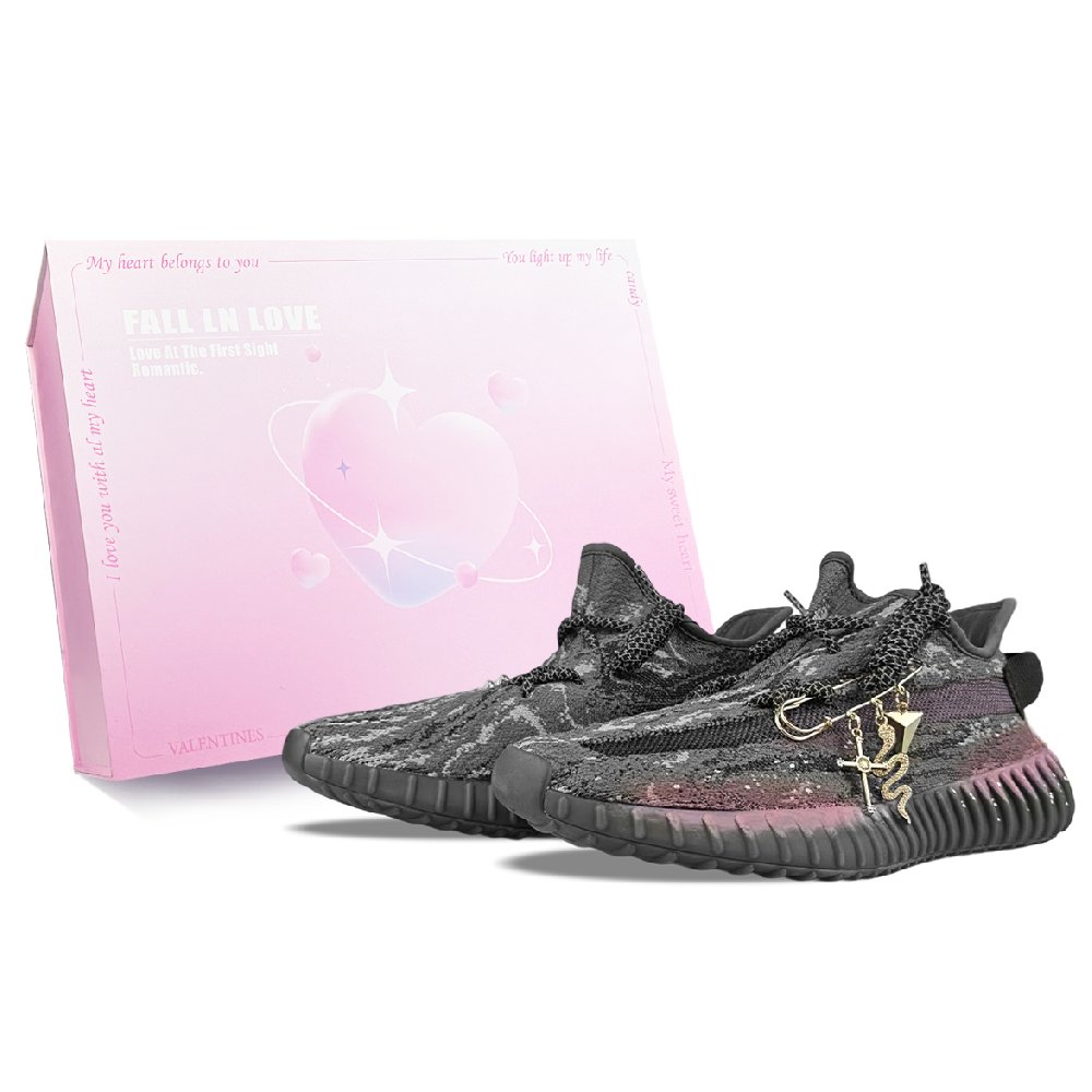 Adidas Originals Yeezy Boost 350 V2 BNK Marsh Purple Abrasion Resistant Low Top Casual Shoes Unisex Black Purple