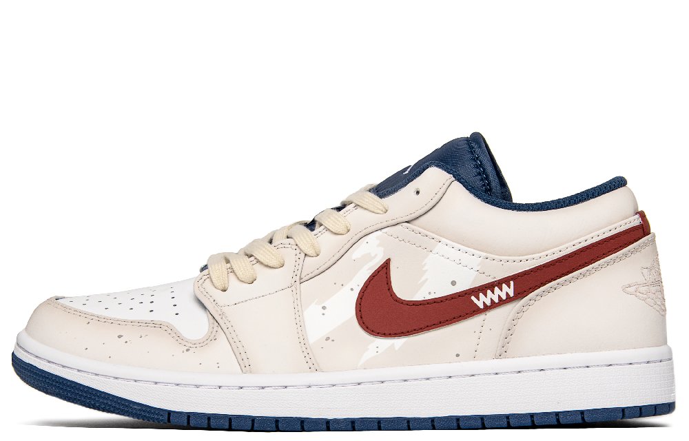 Jordan Air Jordan 1 Vintage Basketball Shoes Men Low Top Beige/Red