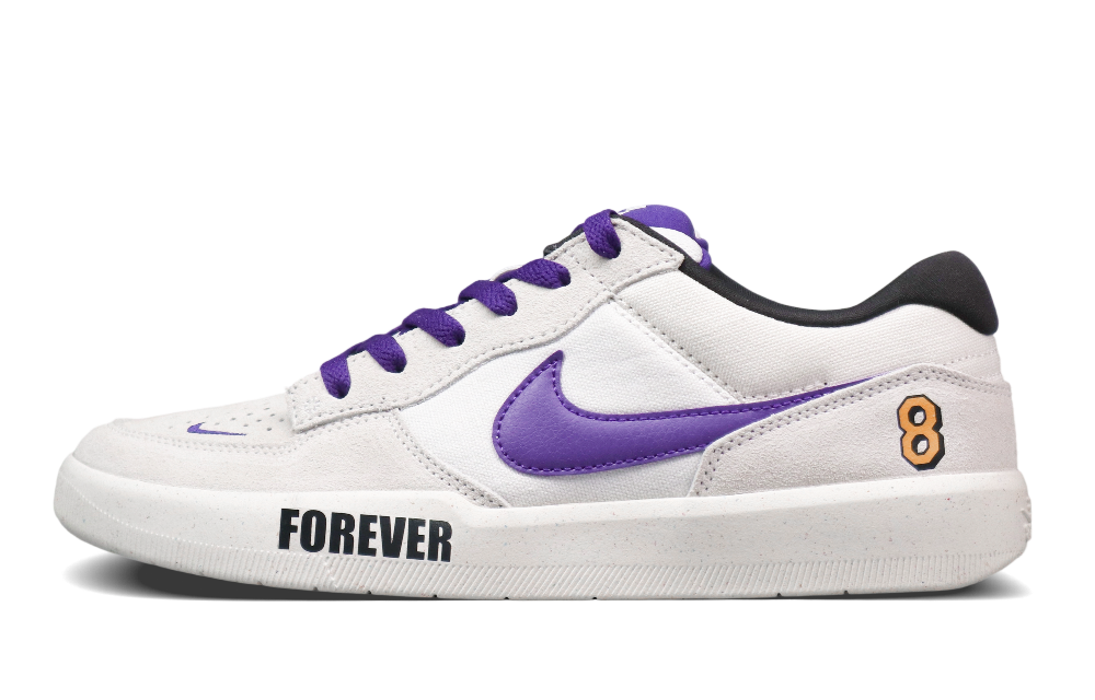 Nike SB Force 58 Low Top Skateboard Shoes Unisex Light Gray Purple