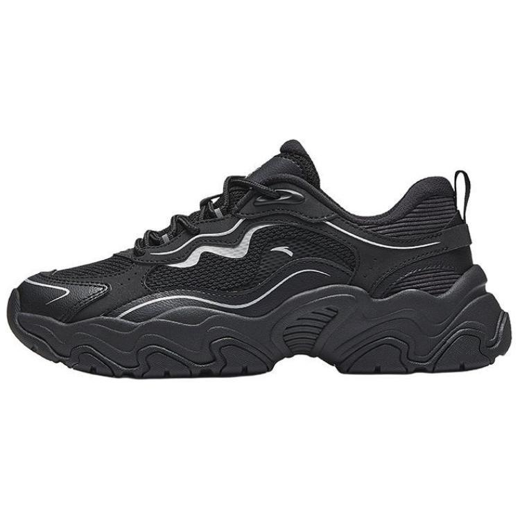 Anta Meteorite Anti-Slip Wear-Resistant Low-Top Casual Shoes Women's Black Silver