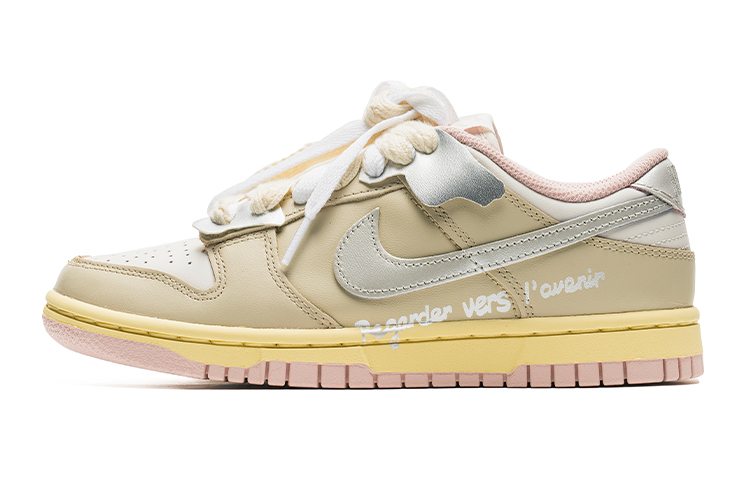 Nike Dunk Low Low-Top Skateboard Shoes Women's Silver Brown