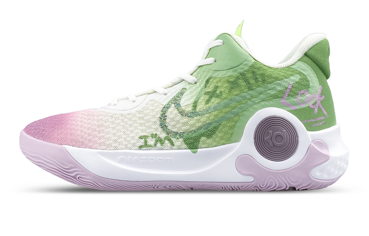 Nike KD Trey 5 IX Mid top Vintage Basketball Shoes Unisex Green Purple White