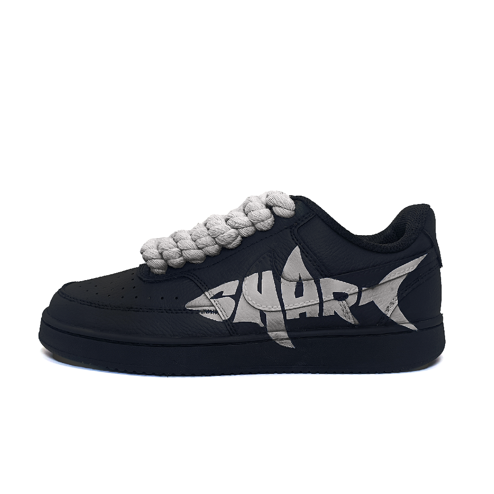 Nike Court Vision Great White Shark Dark Gray Anti-Slip Wear-Resistant Low-Top Skateboard Shoes Unisex Dark Gray