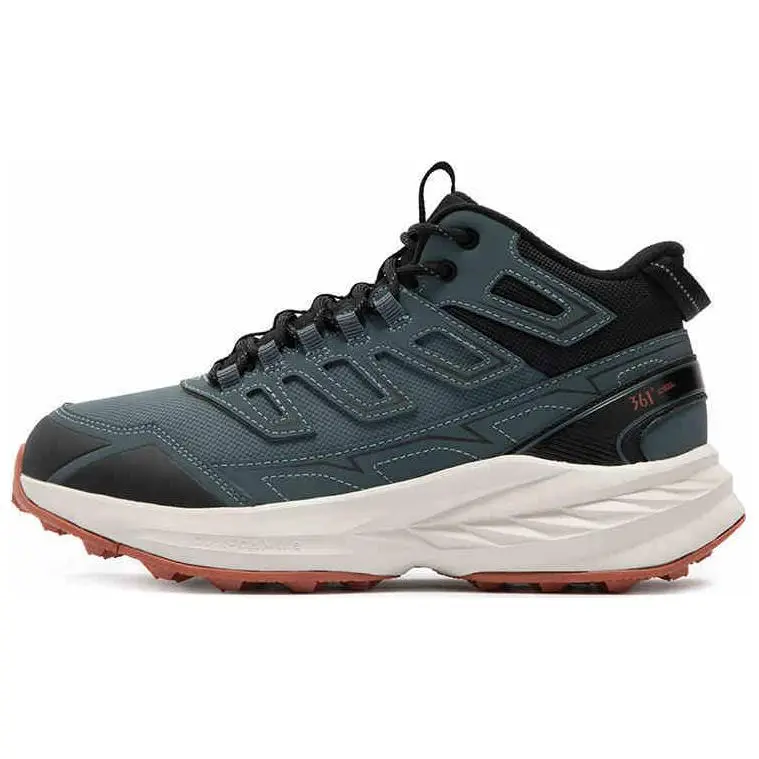 361° Anti-Slip Wear-Resistant High-Top Trail Running Running Shoes Men's Green Black