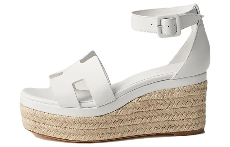 HERMES One Strap Sandals 8.5cm Women's White