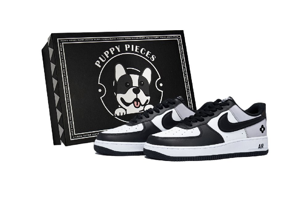 Nike Air Force 1 Iris Smoke Gray, Special Shoe Box Slip Resistant Low Top Skateboard Shoes Men's White Dark Gray