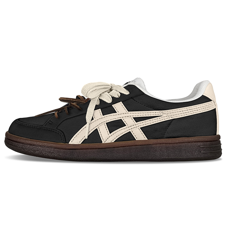 Onitsuka Tiger Advanti Slip Resistant Cushioning Abrasion Resistant Low Top Skateboard Shoes Unisex Black Beige