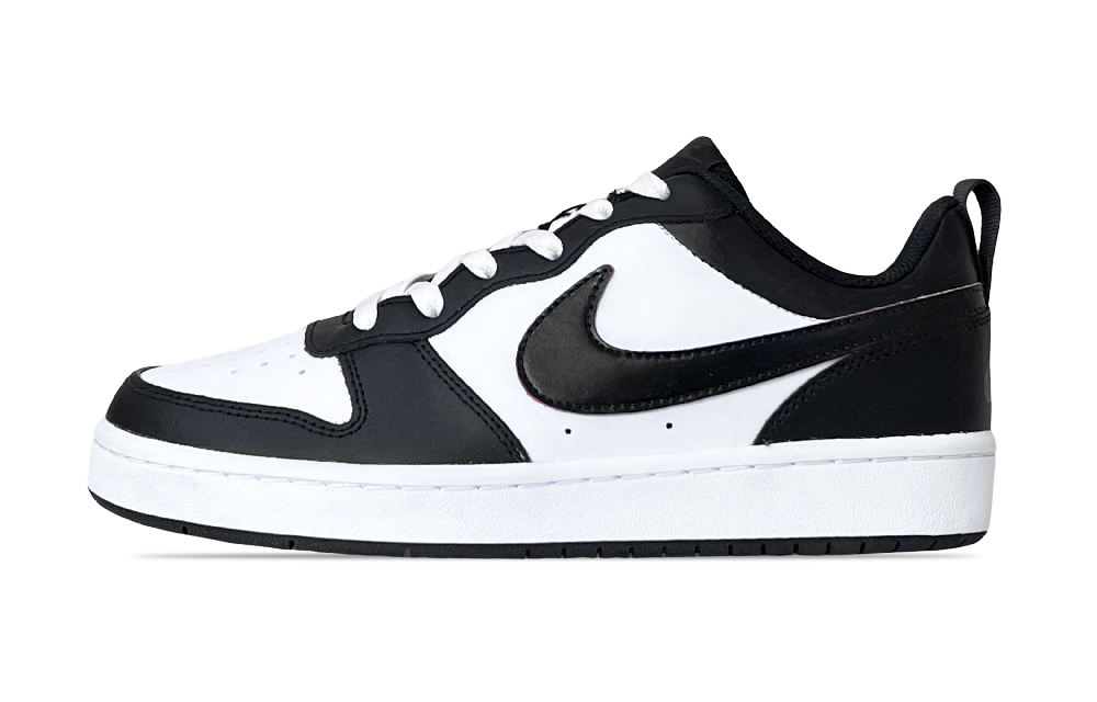 Nike Court Borough Black White Classic Slip Resistant Shock Absorbers Low Top Skateboard Shoes GS Black White