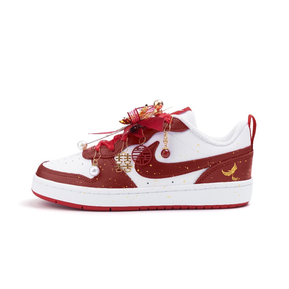 Nike Court Borough 2 Low Top Skateboard Shoes Women's Red