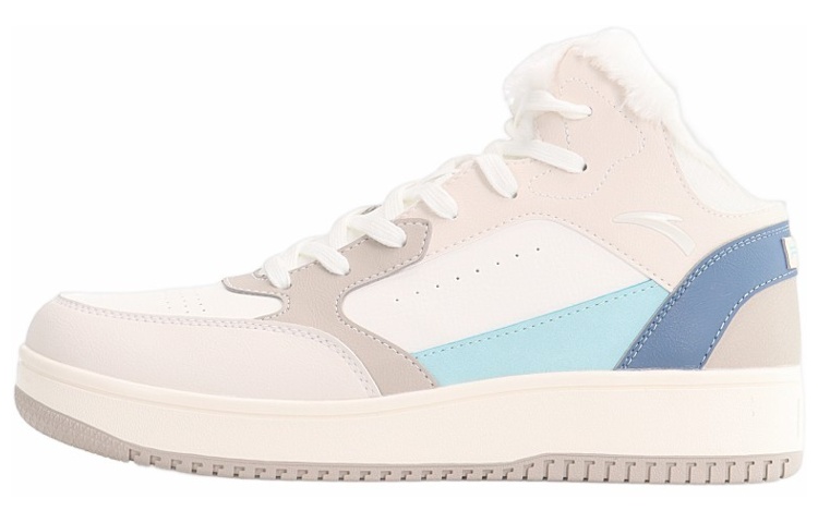 Anta Warm Anti-Slip And Wear-Resistant High-Top Skateboard Shoes Men's Beige Blue