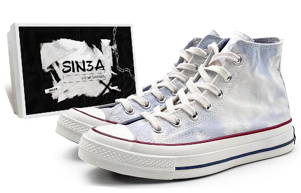 Converse 1970s Chuck Taylor Anti Slip Wear Resistant High Top Canvas Shoes Unisex White Blue