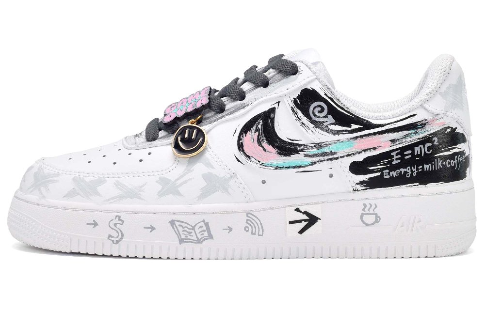 Nike Air Force 1 Skateboard Shoes Women's Low-Top Black White Gray
