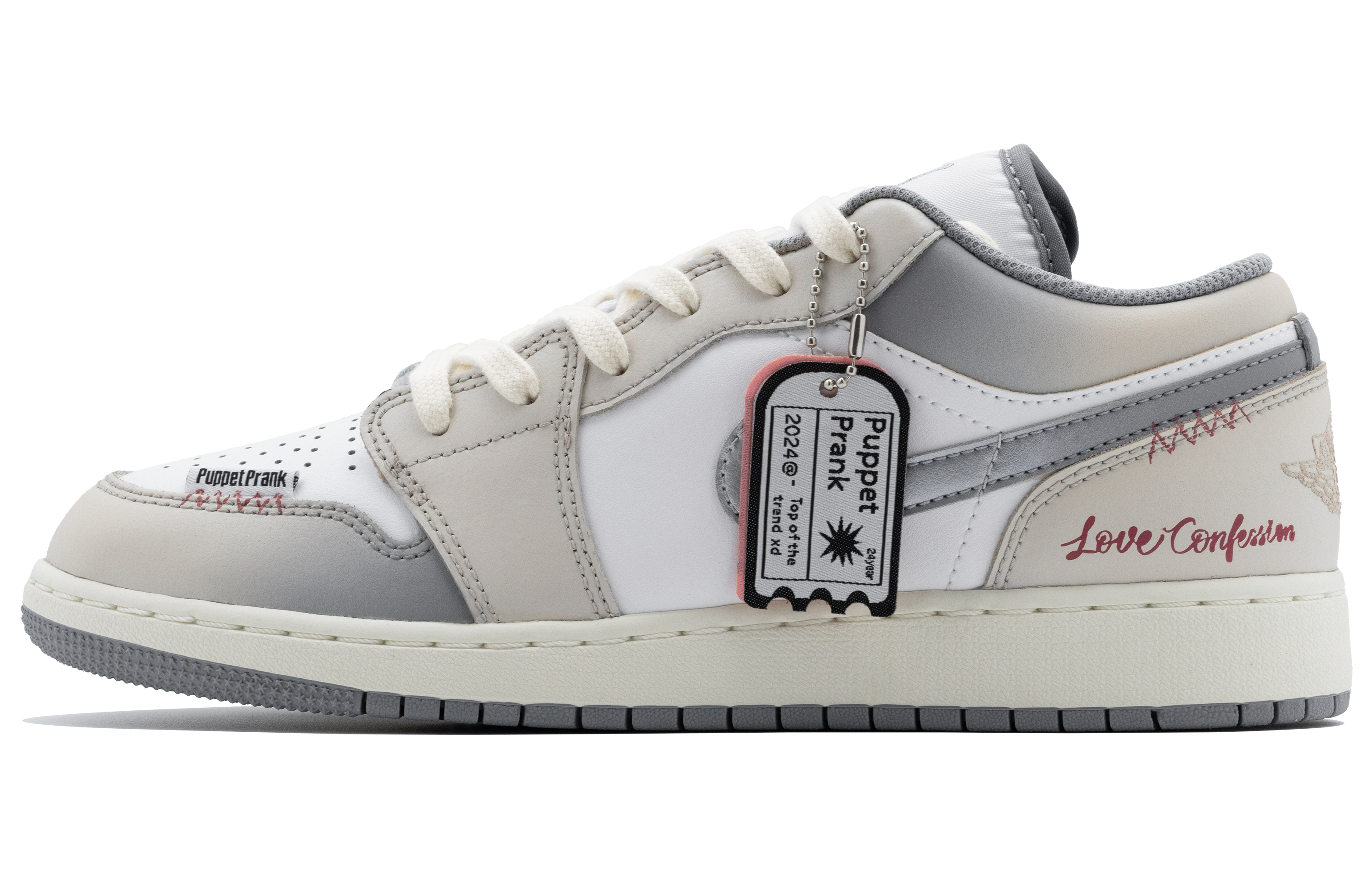 Jordan Air Jordan 1 Cushioning Anti-Slip And Wear-Resistant Mid-Top Vintage Basketball Shoes GS Beige Gray купить в интернет-магазине Yoocart с быстрой доставкой по России.