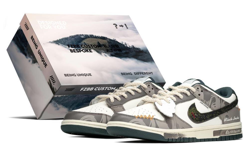 Nike Dunk Anti Slip Wear Resistant Low Top Skateboard Shoes Unisex Black Gray Green
