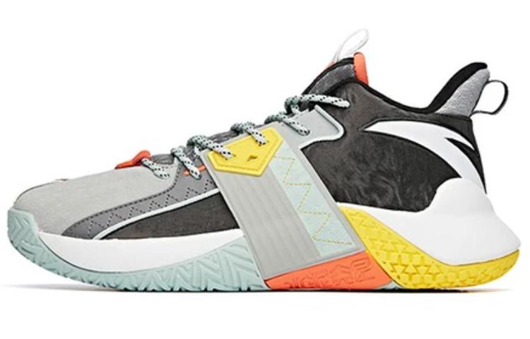 ANTA Cement Busters Basketball Shoes Men Mid-Top Black/Gray/Yellow