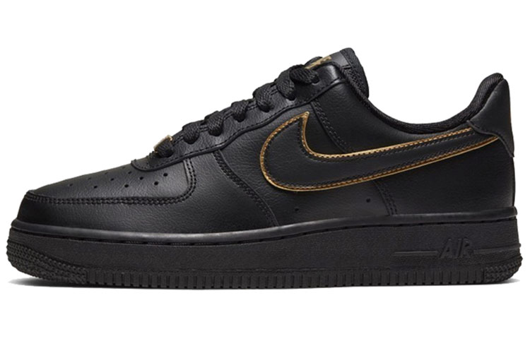 Nike Air Force 1 Low Black Gold Swoosh Women's