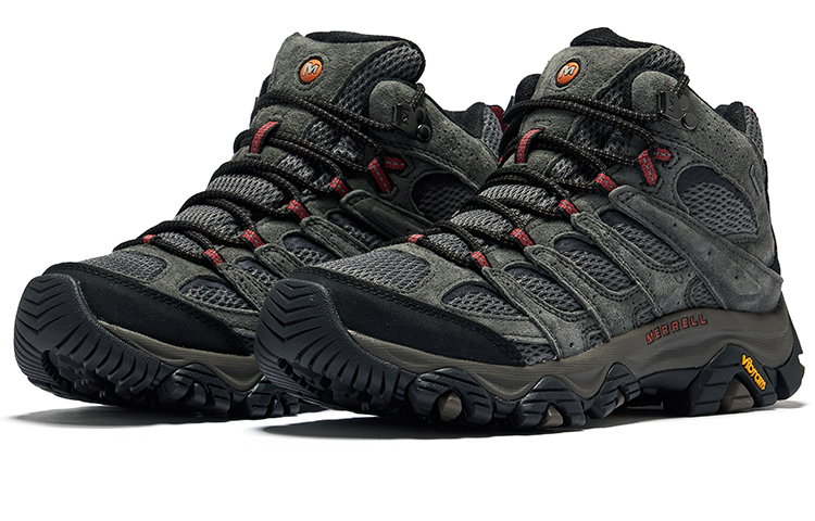 MERRELL MOAB 3 Cushioning, Slip Resistant, Moisture Wicking Mid Top Hiking Shoes Men's Dark Gray