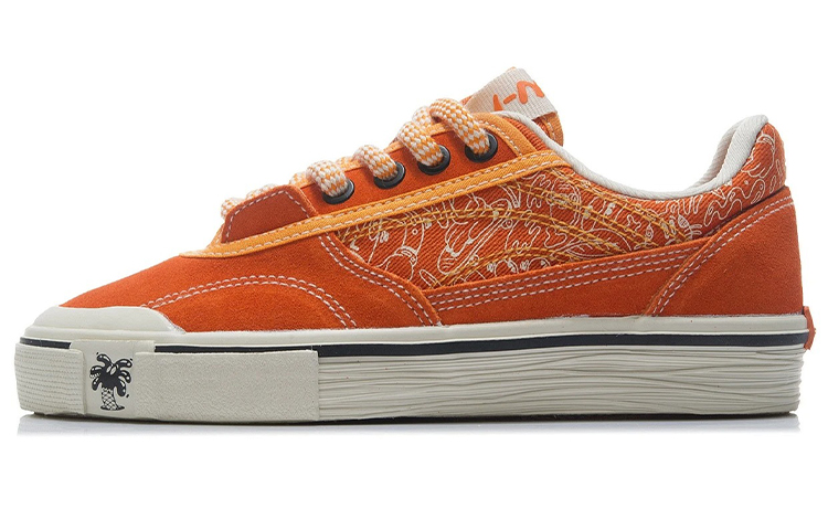 Steven Harrington x LiNing Anti-Slip And Wear-Resistant Lightweight Low-Top Skateboard Shoes Women's Tropical Orange