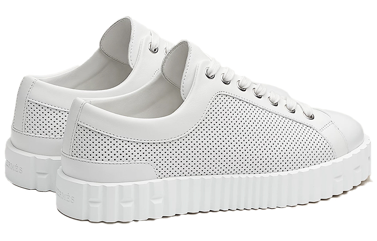 HERMES Cross Low Top Stylish Skateboarding Shoes Women's White