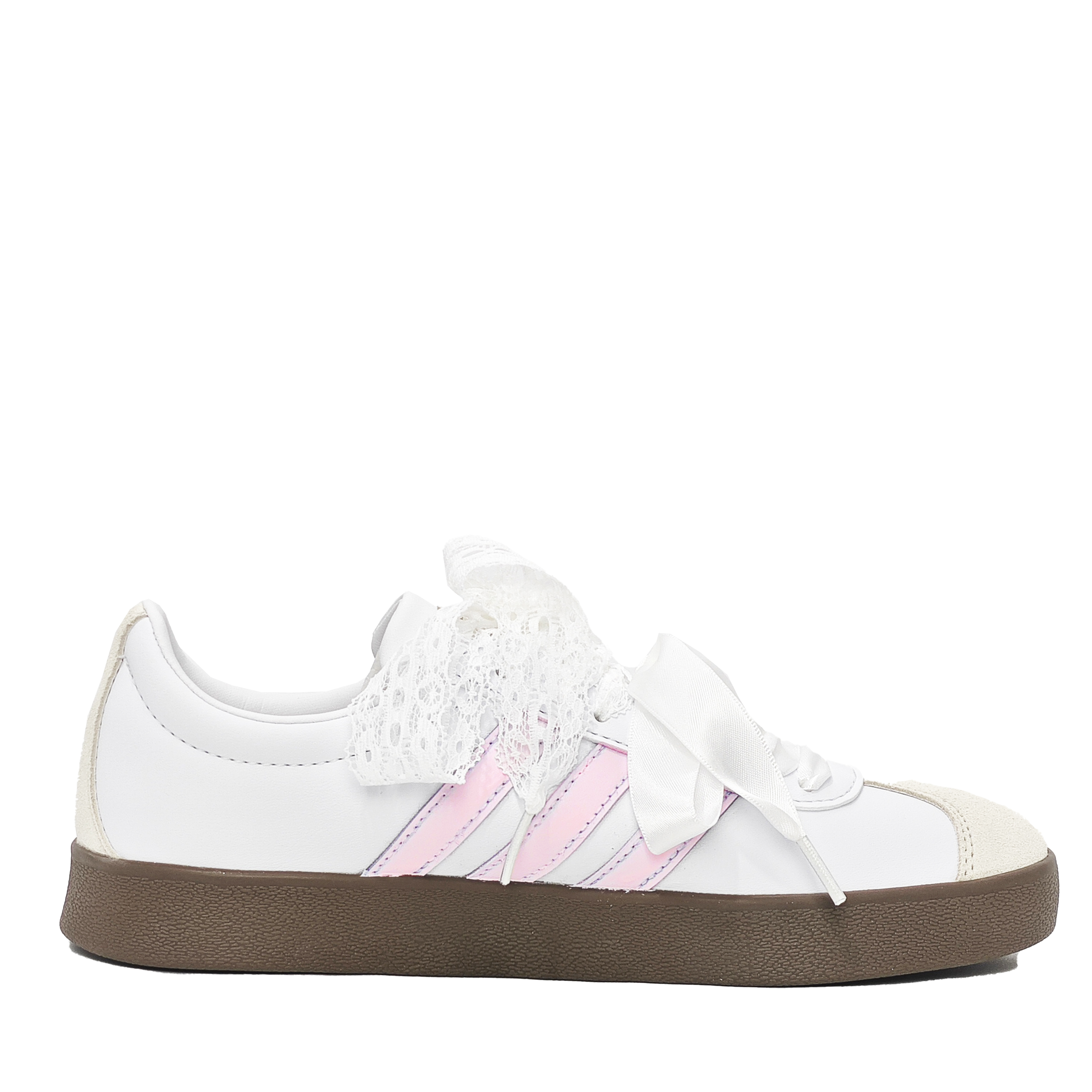 Adidas VL COURT 2.0 Pink Lace Abrasion Resistant Low top Skateboard Shoes Unisex White Pink купить в интернет-магазине Yoocart с быстрой доставкой по России.