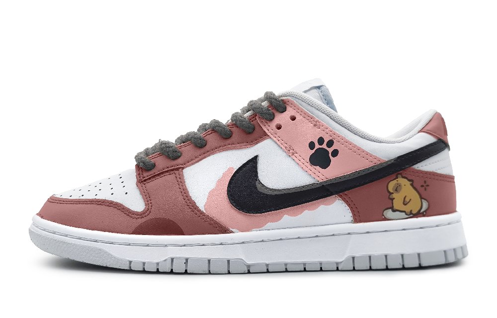 Nike Dunk Slip-Resistant Cushioning Low-Top Skateboard Shoes Women's Pink White