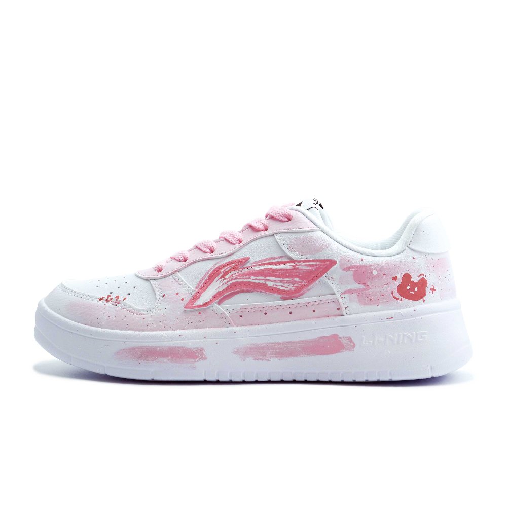 LiNing Pontoon Boats Abrasion Resistant, Lightweight, And Breathable Low Top Skateboard Shoes Women's Pink
