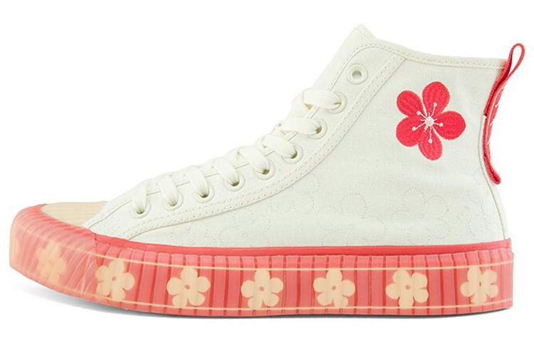Kappa Anti-Slip And Wear-Resistant Coverage High-Top Canvas Shoes Unisex Heron Feather White