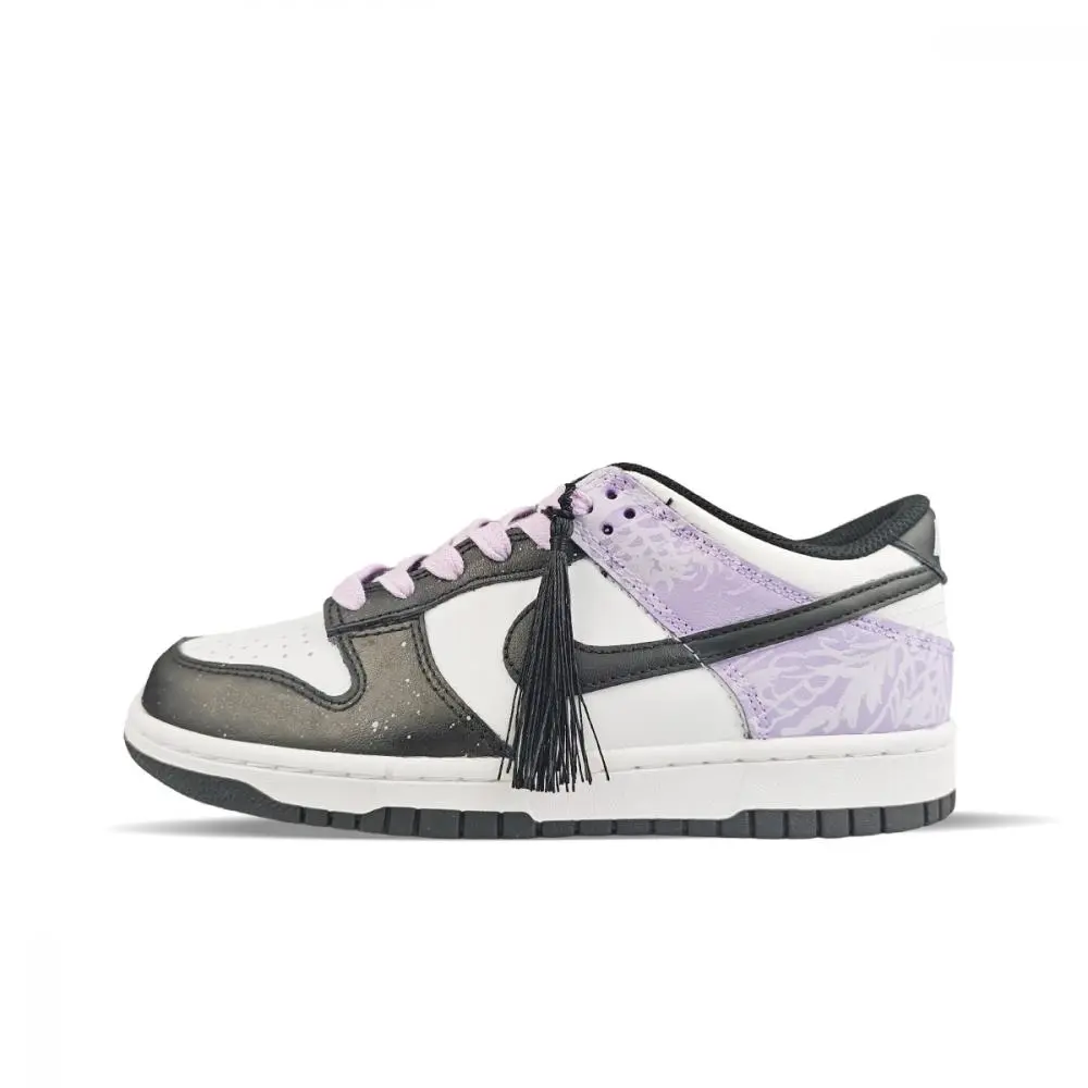 Nike Dunk Abrasion Resistant Low Top Skateboard Shoes Unisex Purple