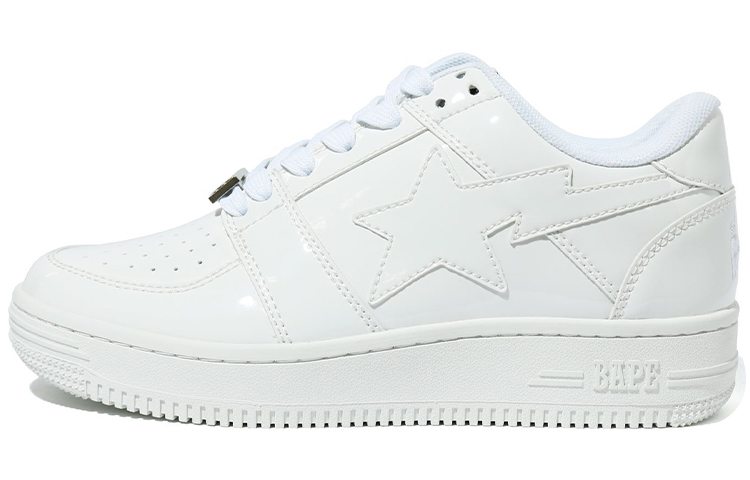 A BATHING APE STA Low Stylish Skateboarding Shoes Men's White