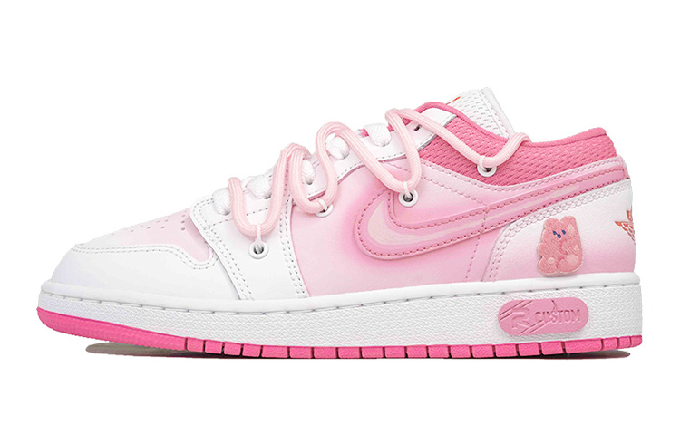 Jordan Air Jordan 1 Low Pinksicle Low-Top Vintage Basketball Shoes GS Pink White