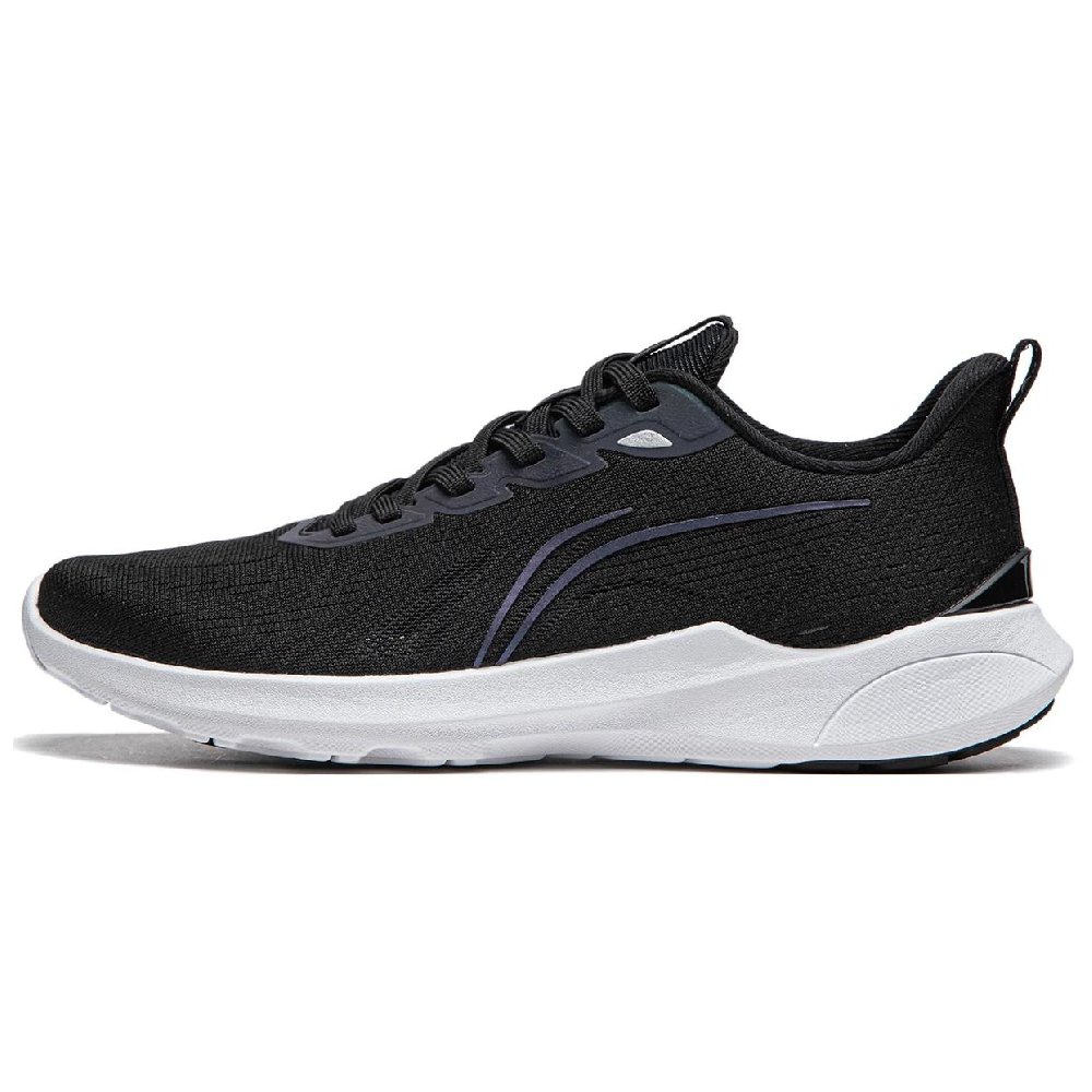 LiNing Qingyi Cushioning Wear-Resistant Low-Top Running Shoes Women's Black White