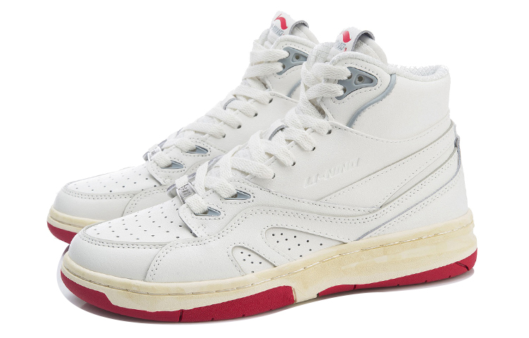 LiNing 937 Vintage Basketball Shoes Women's High-Top Ecru купить в интернет-магазине Yoocart с быстрой доставкой по России.