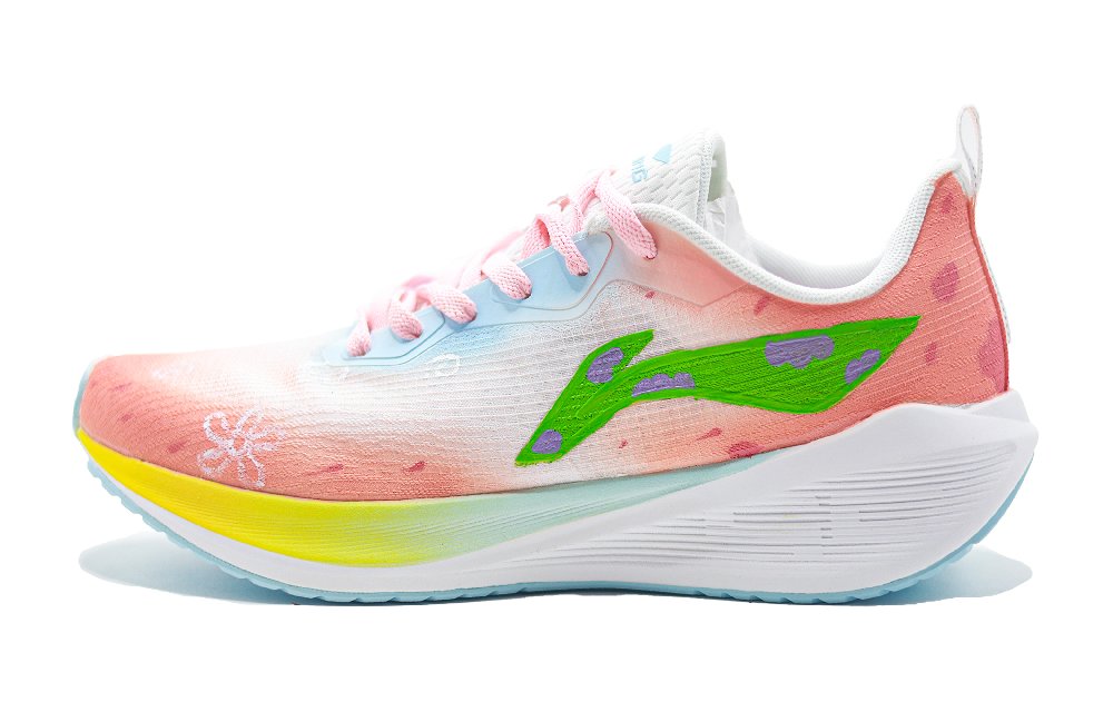 LiNing Wuyue Cushioning Abrasion Resistant Breathable Low Top Casual Running Shoes Men's White Pink Blue