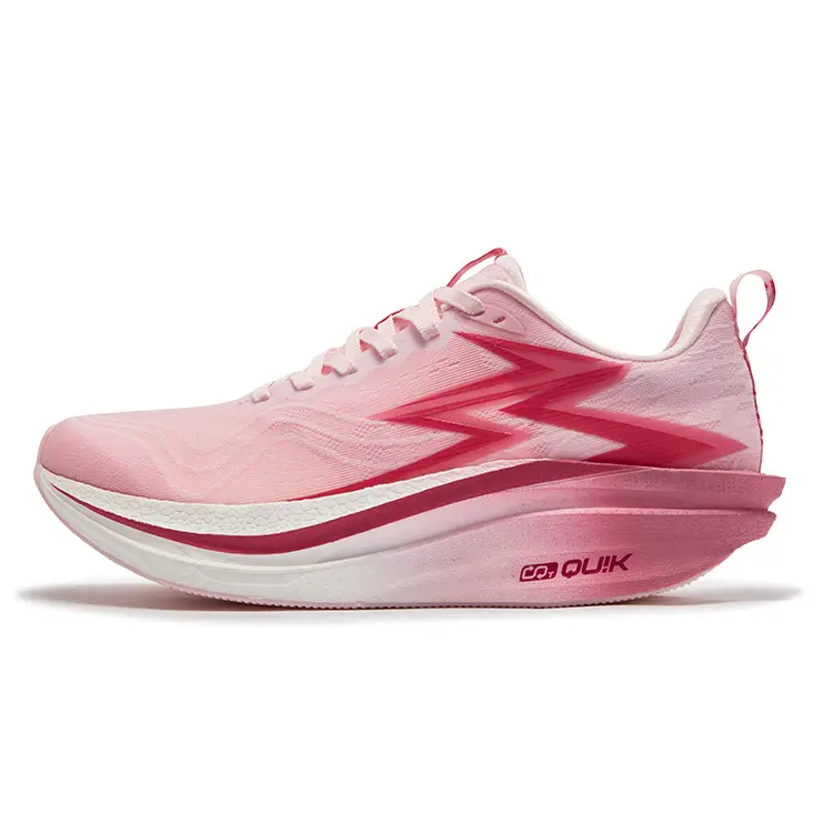361° Cushioning Anti-Slip And Wear-Resistant Low-Top Running Shoes Unisex White Pink Begonia