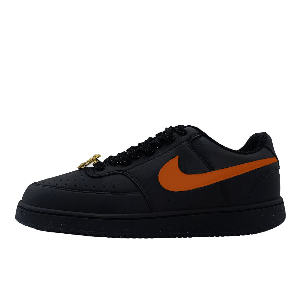 Nike Court Vision Anti-Slip And Wear-Resistant Lightweight Low-Top Skateboard Shoes Men's Black Orange