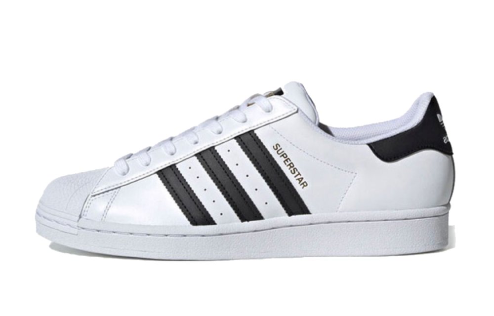Adidas Originals Superstar Romantic Heart Bear Blue And White Ink Wash Blurred Low-Top Skateboard Shoes Unisex Blue
