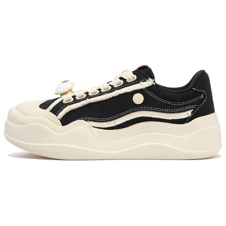 361° Anti-Slip Wear-Resistant Low-Top Skateboard Shoes Women's Black White