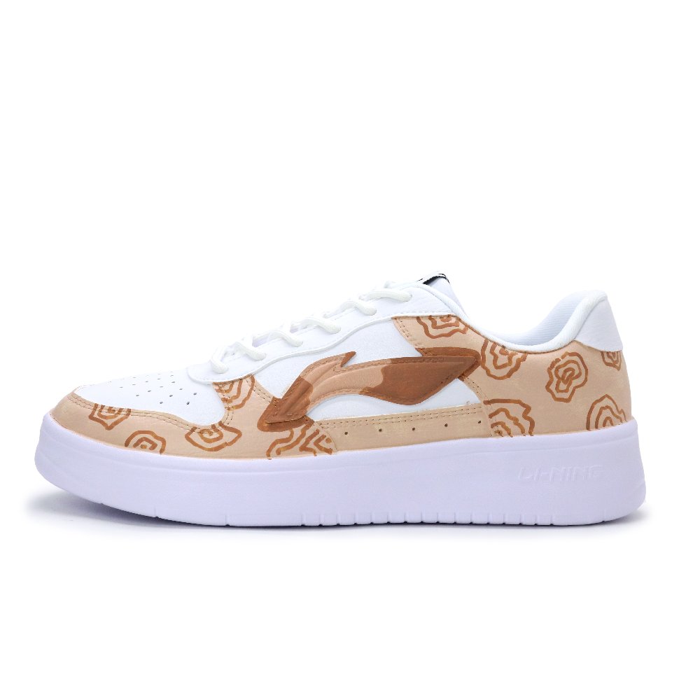 LiNing Pontoon Boats Lightweight And Breathable Low Top Skateboard Shoes Unisex Brown White
