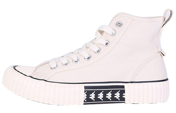 Kappa Slip-Resistant Coverage High-Top Canvas Shoes Unisex Korean White