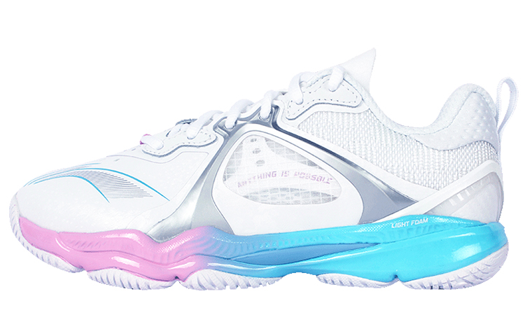 LiNing Chameleon 6.0 Cushioning Anti Slip And Wear Resistant Breathable Rebound Low Top Badminton Shoes Unisex White