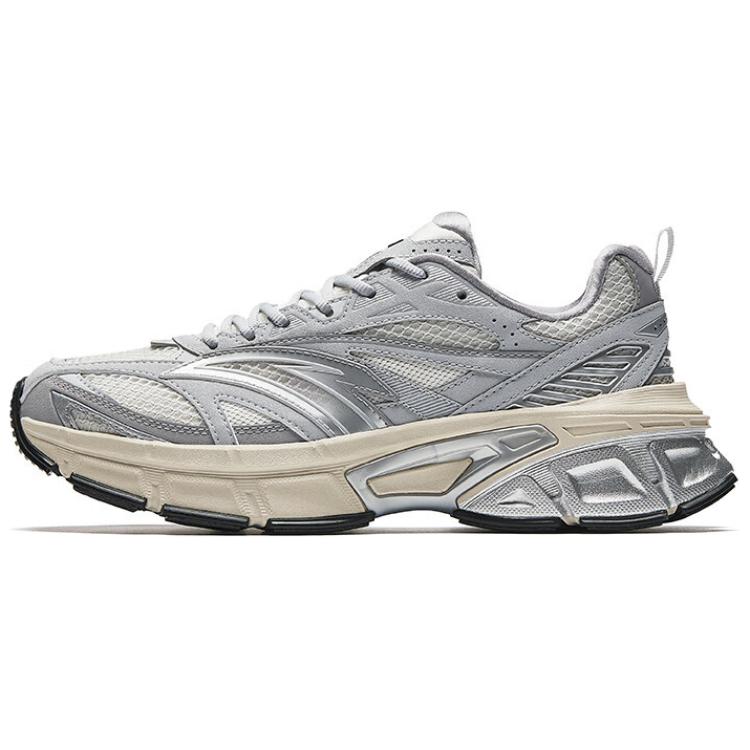 Anta Wear-Resistant Cushioning Warm Low-Top Casual Shoes Women's White Gray Silver