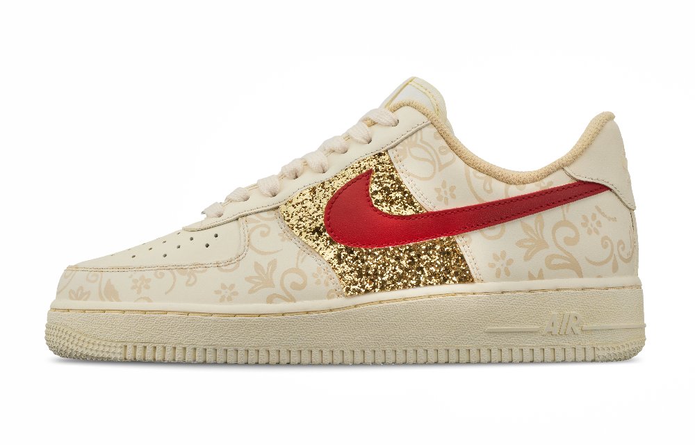 Nike Air Force 1 Resplendent Low-Top Skateboard Shoes Men's Gold